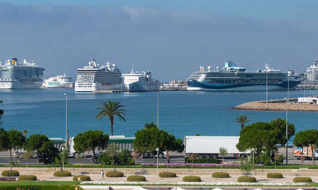 Vier Kreuzfahrtschiffe gleichzeitig in Palma