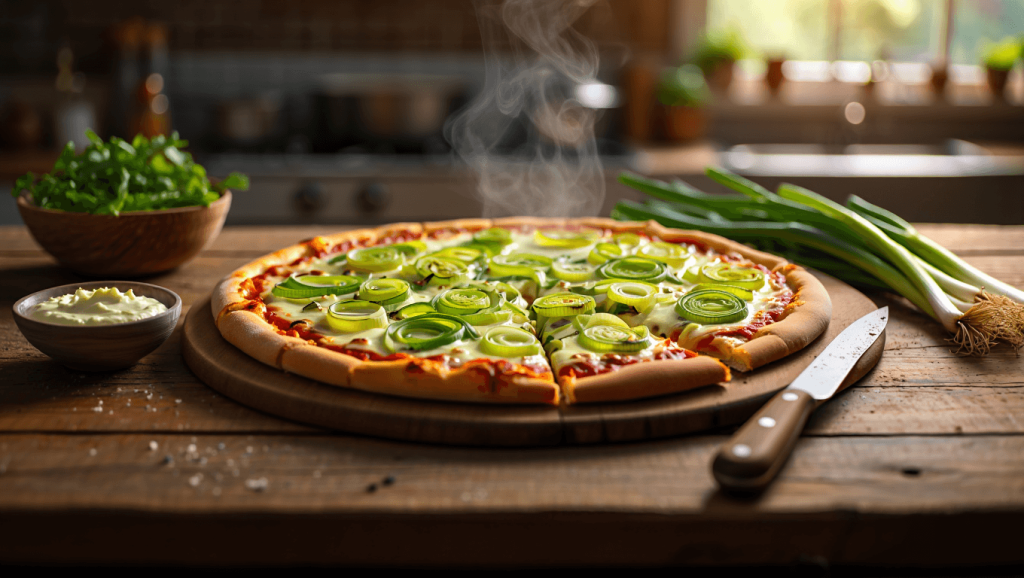 Milde Schärfe: Frühlingszwiebeln machen sich gut auf Pizza