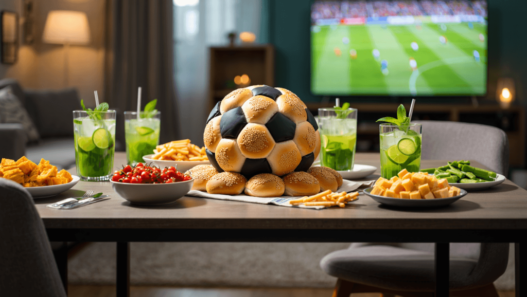Schwarz-weiße Fußballbrötchen