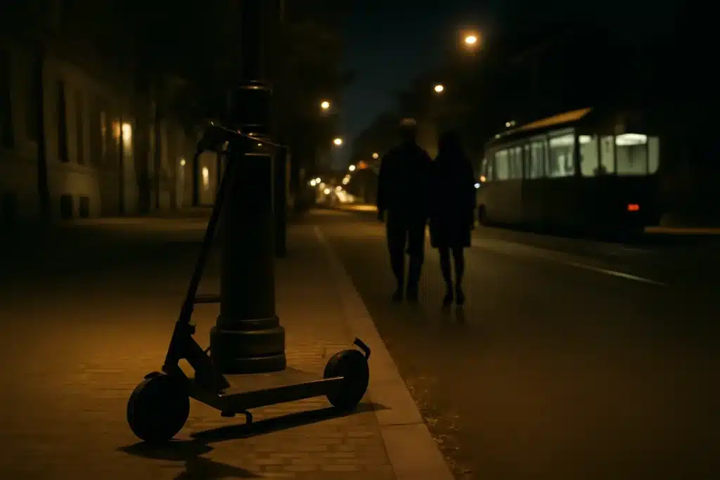 Scooter stond er nog steeds: leek me doelbewust uit te lachen